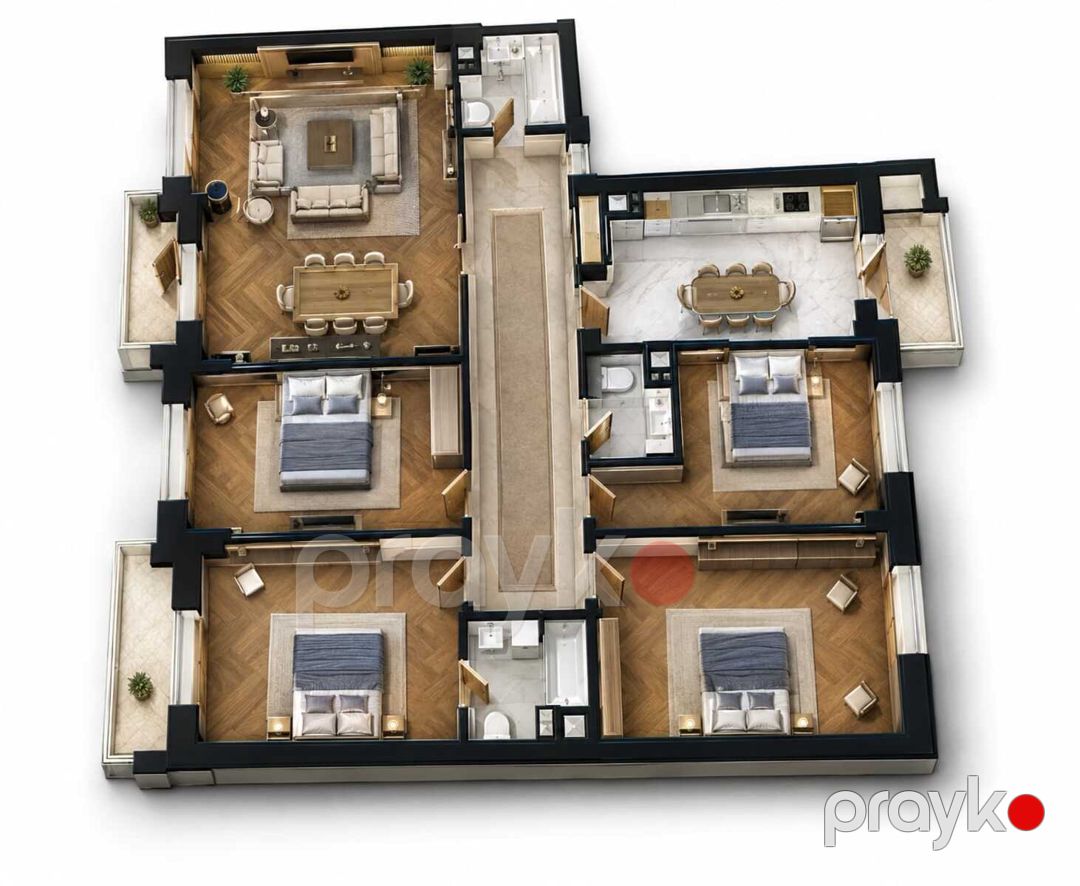 Satılır 5 otaqlı yeni tikili 207 m² — Mənzil, Bakı (4)