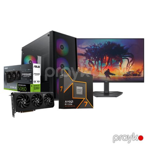 HyperForge Gaming PC – Ryzen7 9700X, RTX 5060, Dell 200 Hz (CUSTOM-PC-014) — Bakı