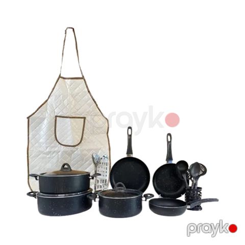 Potlisa Essen Bio Granit Set 21 Parça Qara — Bakı