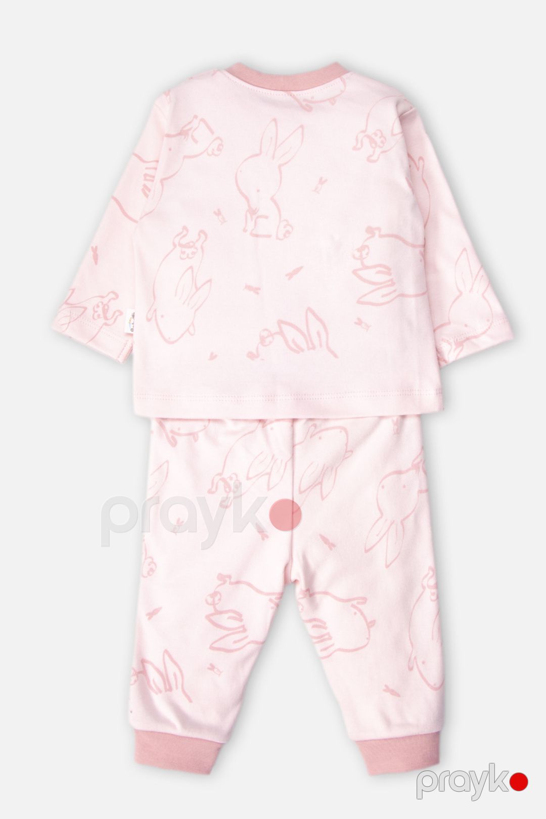 Şalvarlı pijama dəsti Bebetto F1549, pambıq, çəhrayı, ölçü 6-9 ay — Mallar, Bakı (2)