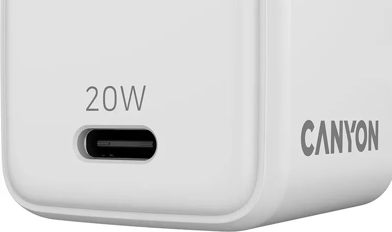 Adapter Başlığı Canyon CU20C GaN 20W 1xPD EU White — Mallar, Bakı (5)