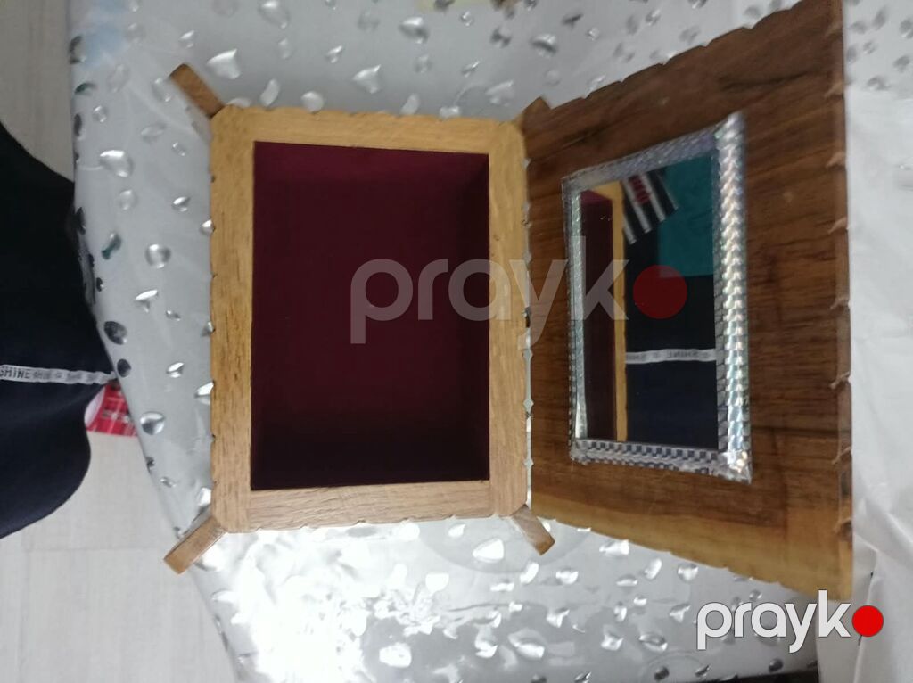 Əl işi mücrü – oyma naxışlı və güzgülü - Material: təbii ağac, əl — Pul qutusunun və şkatulyalar, Xırdalan (2)