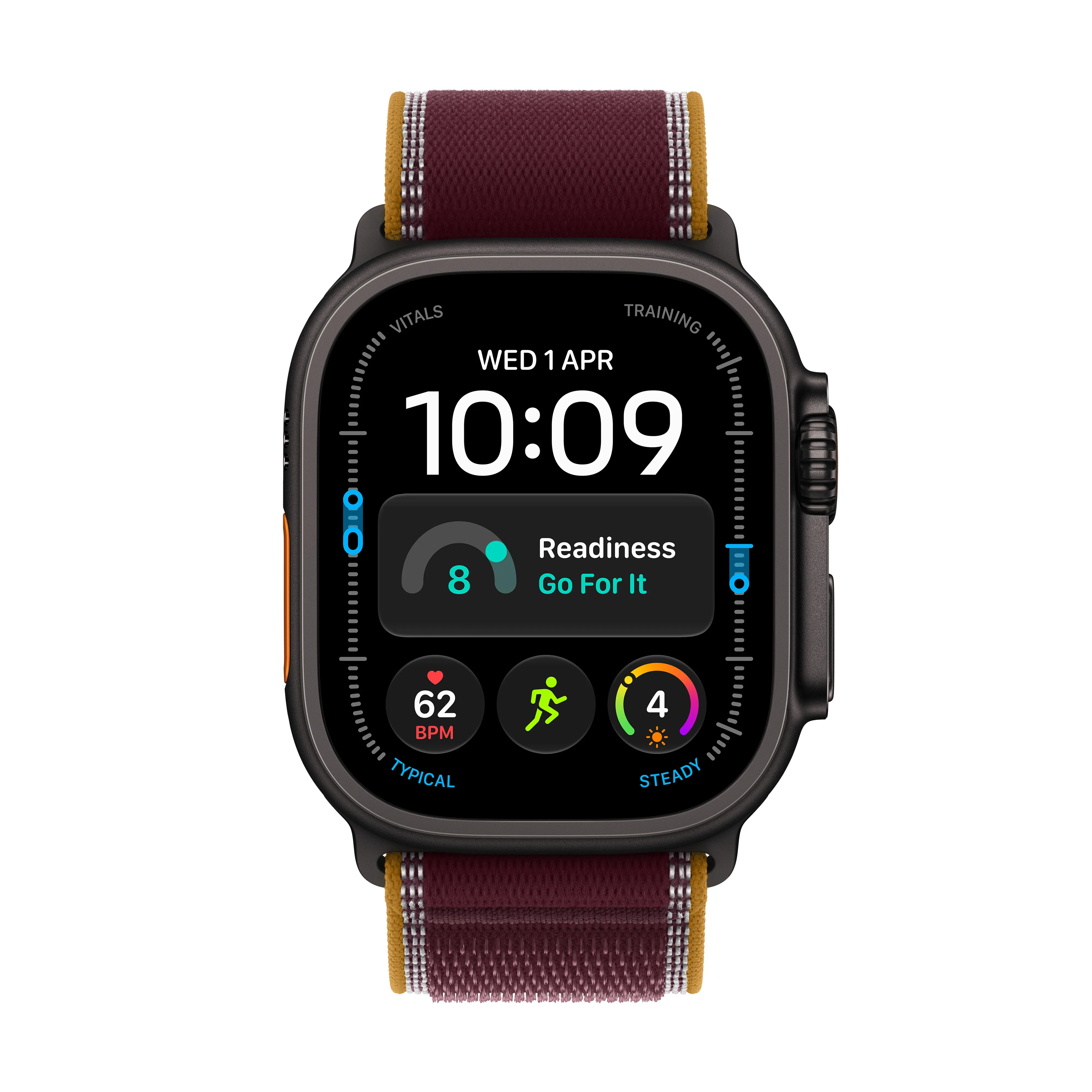 Smart saat Apple Watch Ultra 4 GPS + Cellular, 49mm Black Titanium Case with Burgundy Trail Loop - M/L (MJC44QI/A) — Bakı