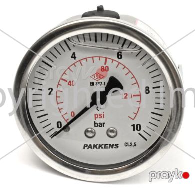 Manovakuummetr qliserin dolğulu (–1 +9 bar, 63 mm, 1/4") — Bakı