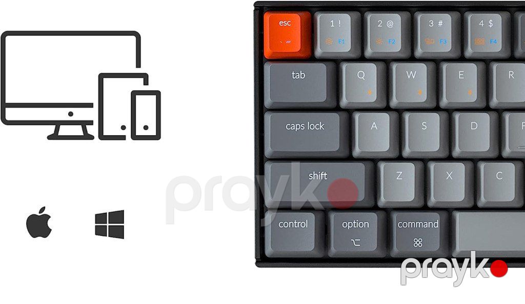 Klaviatura "Keychron K6O1 Wireless White Backlight Red Switch" — Periferik cihazlar, Bakı (4)