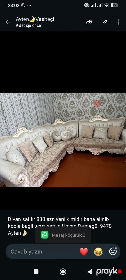 Divan satılır 880 azn yeni kimidir baha alinib kocle bagli ucuz — Bakı