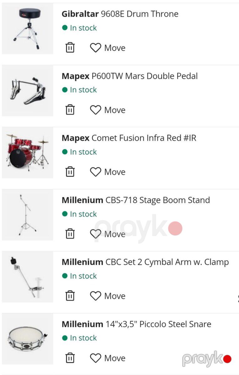 Zərb alətləri Mapex Comet Fusion Infra Red — Musiqiə alətləri, Bakı (2)