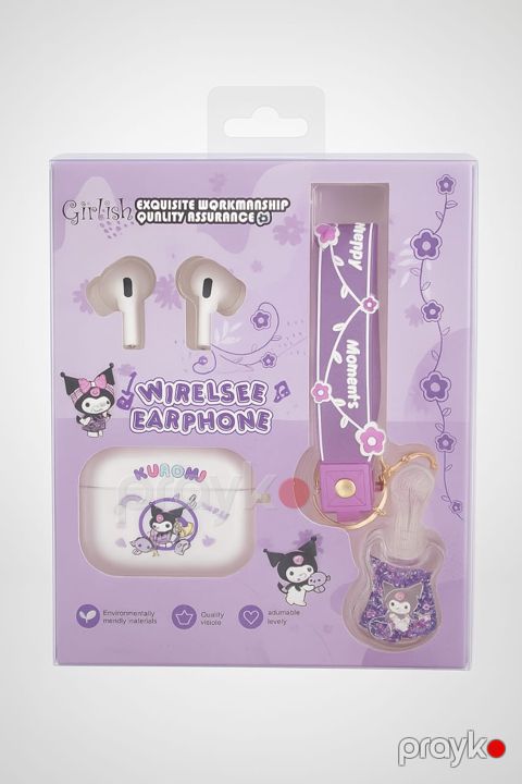 Hədiyyə dəsti simsiz qulaqcıq və açarlıq kuromi mix83 — Bakı