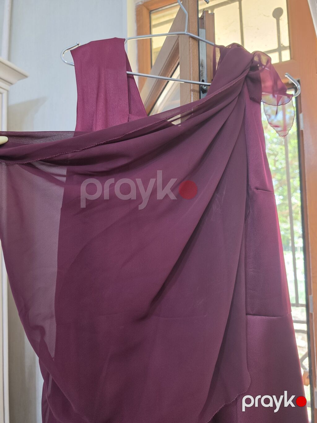 Bordo rəngli ziyafət/libas - Model: Asimmetrik dizaynlı - Material — Axşam paltarları, Bakı (3)