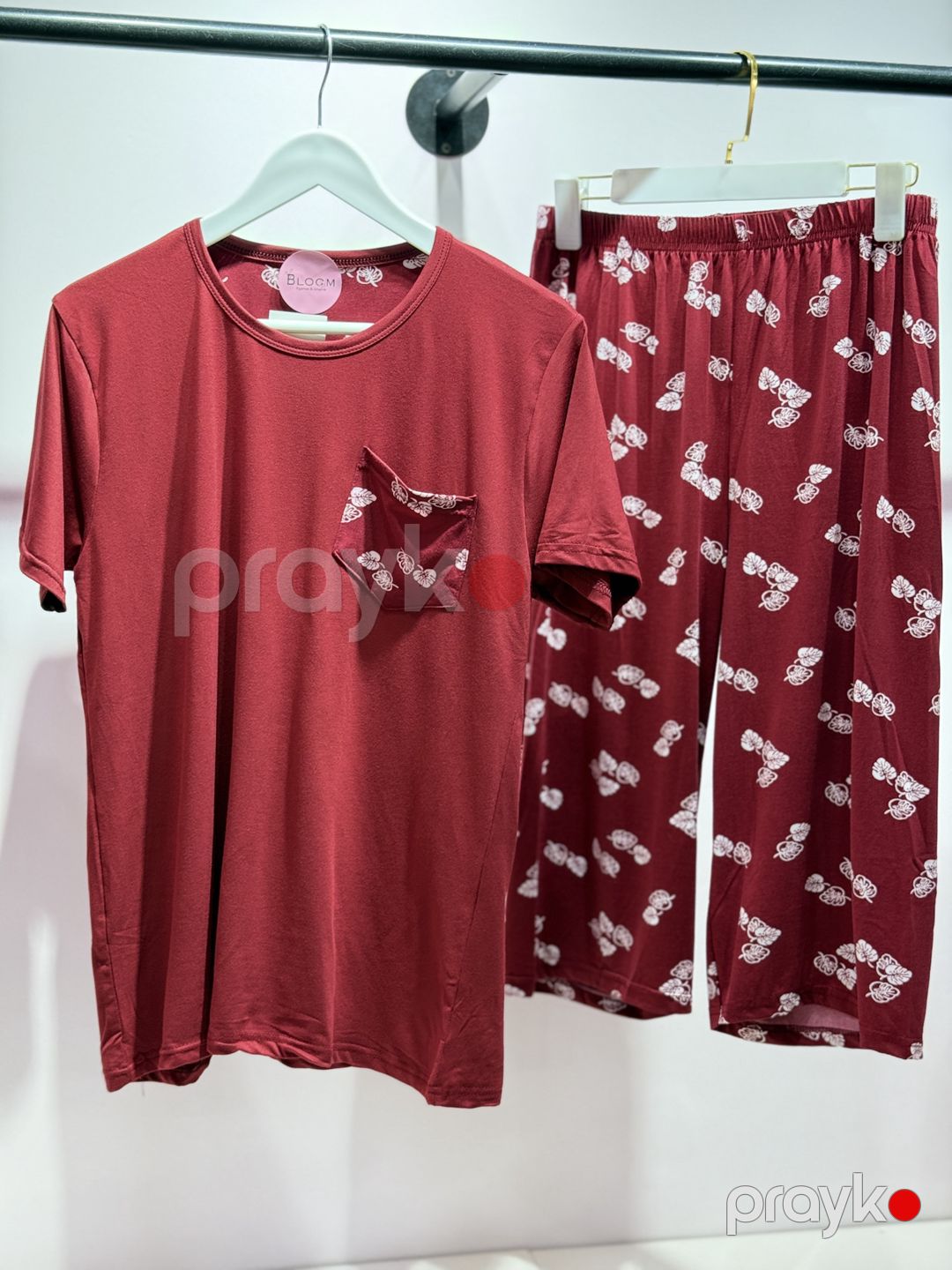 Şortlu pijama dəsti qadınlar üçün BJ12, qırmızı, elastan/poliester, ölçü XL — Mallar, Bakı (3)