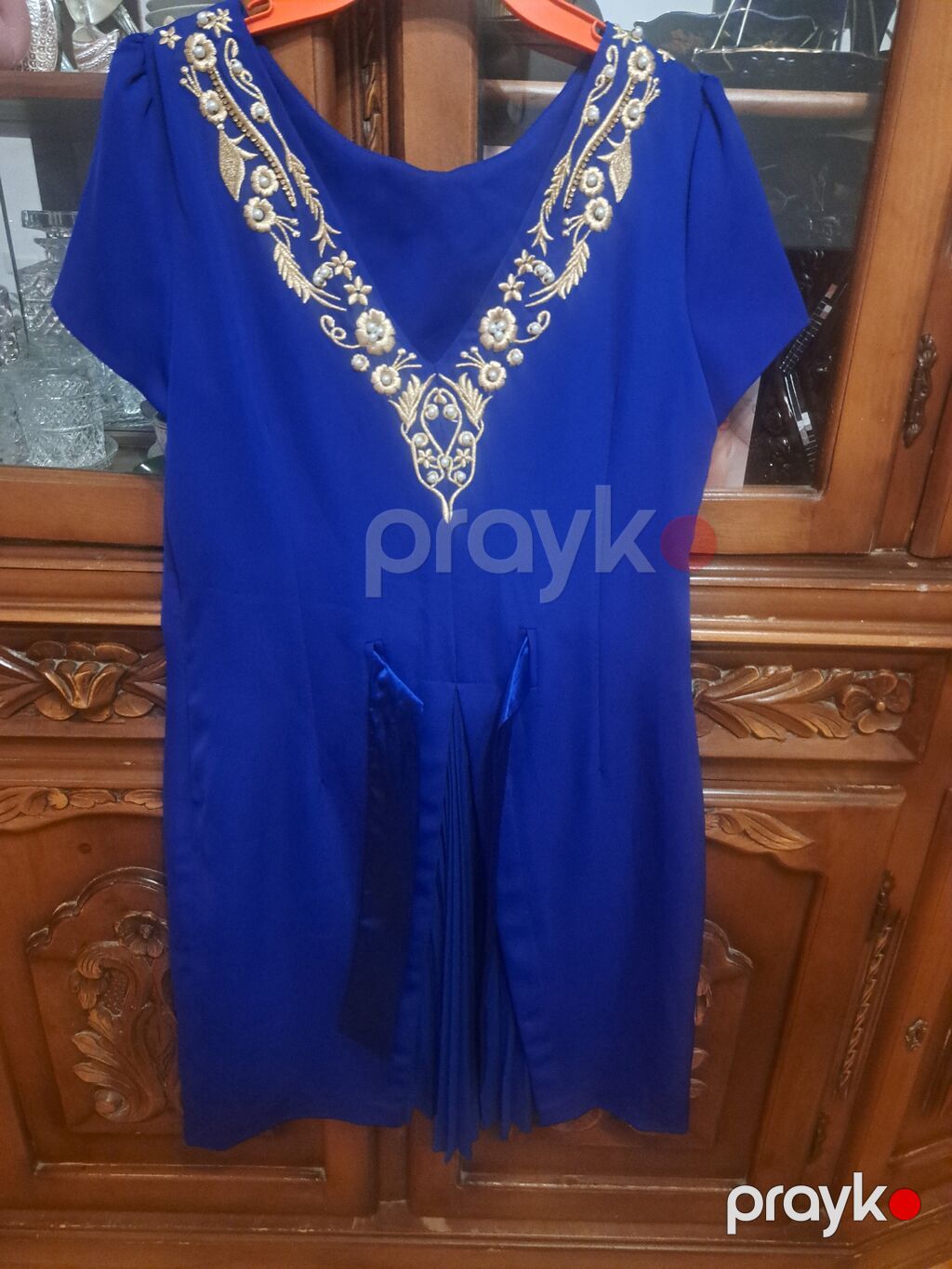 Zərif detallı mavi don 1 defe geyinilib baha almiwam - Rəng: parlaq — Axşam paltarları, Bakı (2)