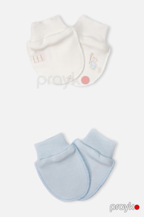 Əlcəkcik Bebetto C1236, mavi, pambıq, ölçü 0-3 ay — Bakı