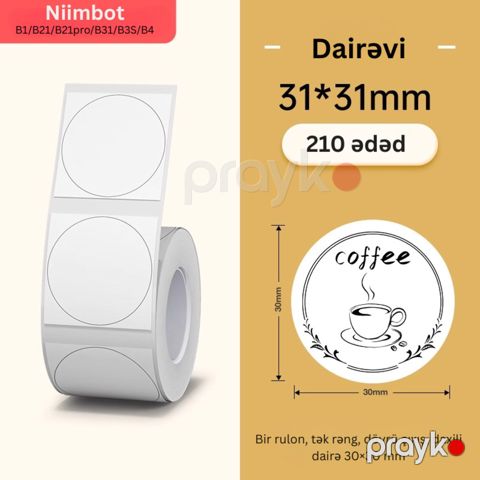 Niimbot printer dairəvi etiket kağızları — Bakı