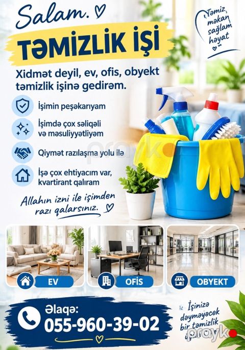 Təmizlik Mənzillər Ümumi təmizlik — Bakı
