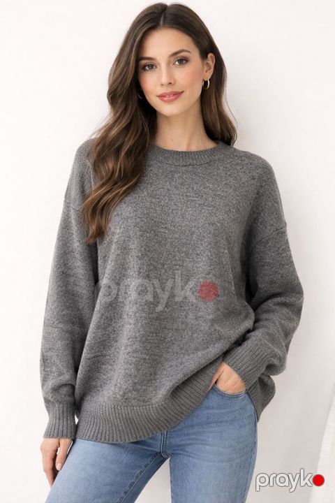 Sviter qadınlar üçün OFS-2002, trikotaj, boz, ölçü One Size — Bakı