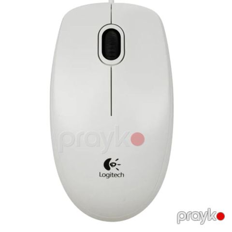 Logıtech Corded Mouse B100 – USB Naqilli Ofis Siçanı (White) — Bakı
