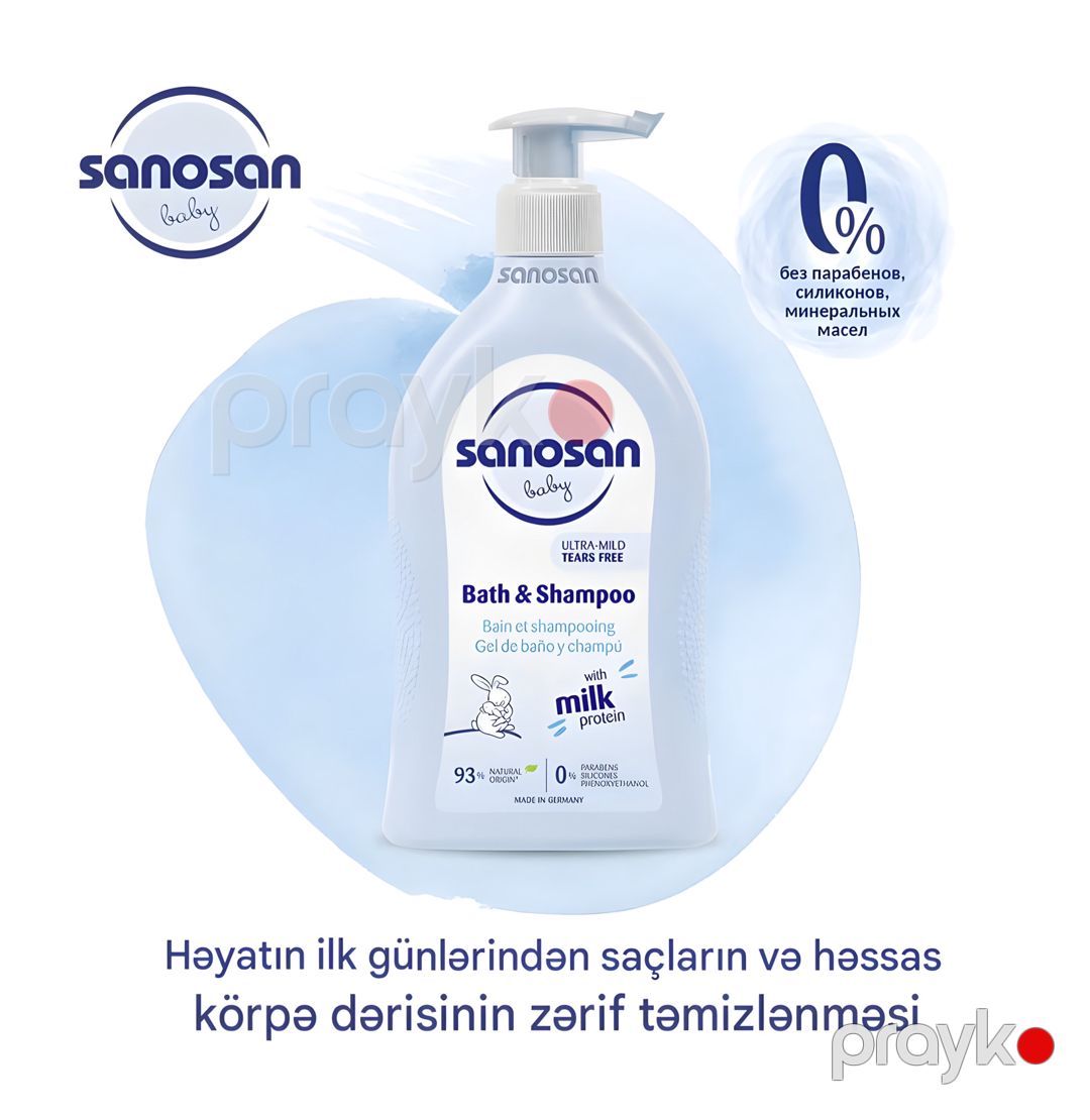 Uşaq şampun-duş geli Sanosan With Milk Protein 500 ml — Mallar, Bakı (2)