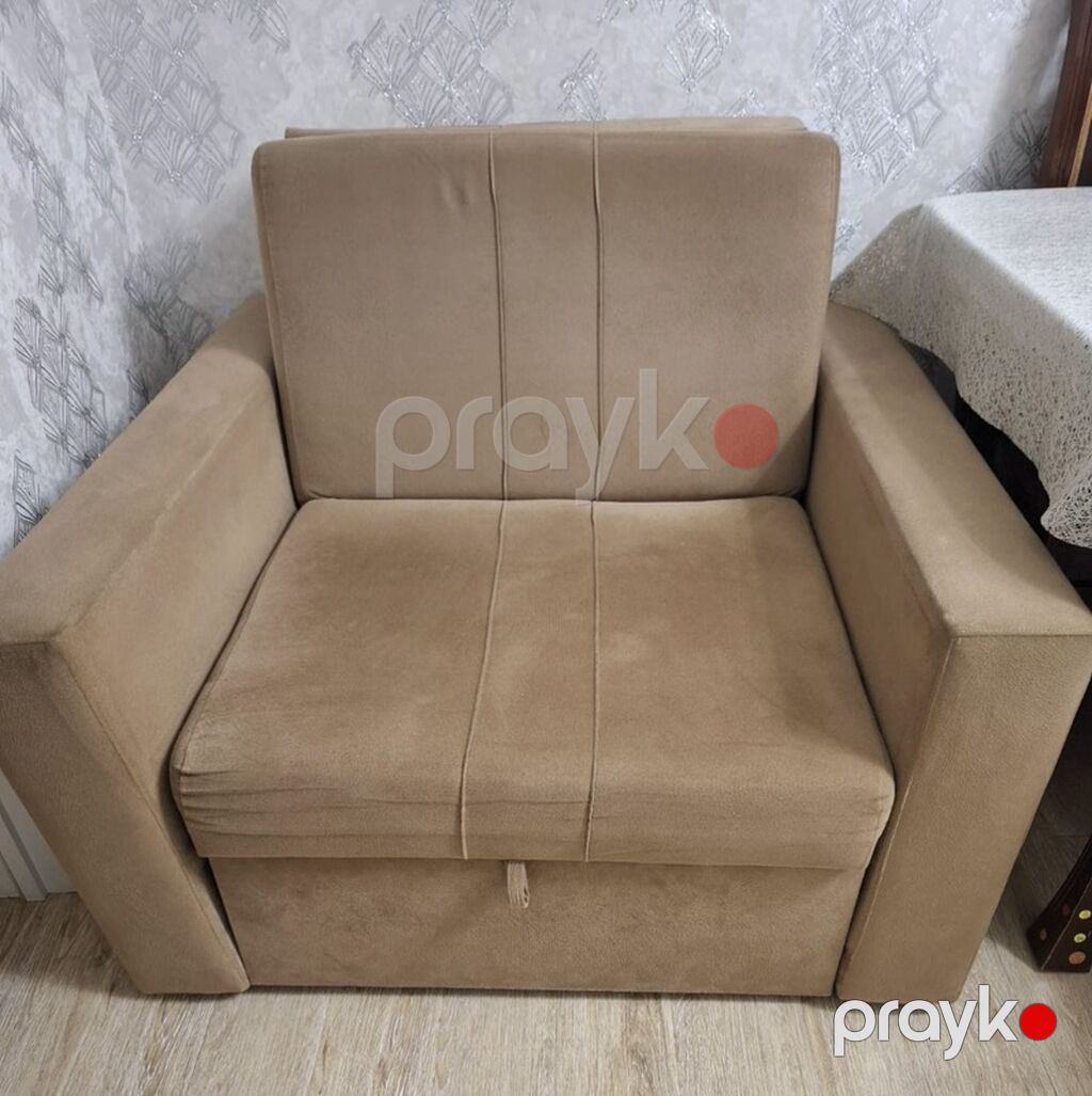 Qatlanan kreslo‑divan - Rəng: açıq bej - Material: yumşaq — Kreslolar, Masazır (4)