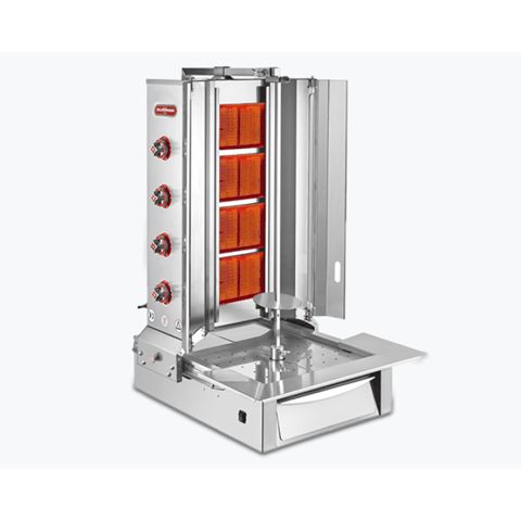 Silverinox Dönər Aparatı – 4-lü, Alt Motorlu, 4050W — Bakı