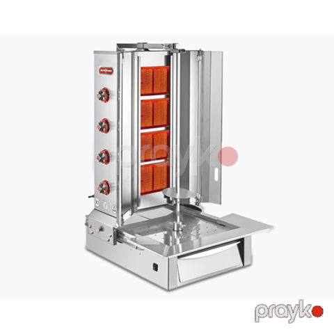 Silverinox Dönər Aparatı – 4-lü, Alt Motorlu, 4050W — Bakı