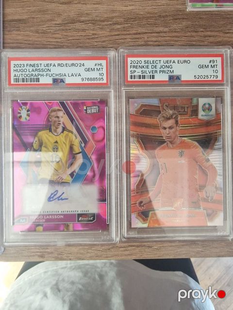 Topps finest hugo larson psa 10 autograph kart, panini select frenkie — Digah