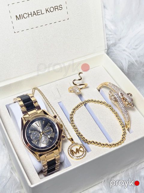 Hədiyyə dəsti qadınlar üçün Lovely Valentine MK-1425 (qol saatı + qolbaq 2 əd + üzük + boyunbağı) — Bakı