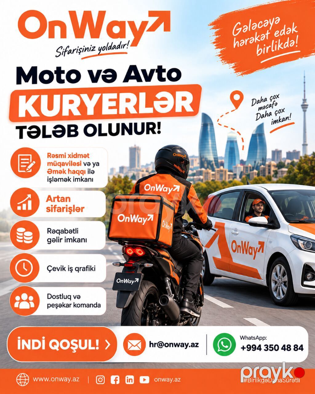 Moto-kuryer tələb olunur, Aylıq ödəniş — Nəqliyyat, logistika, anbar, Bakı (2)
