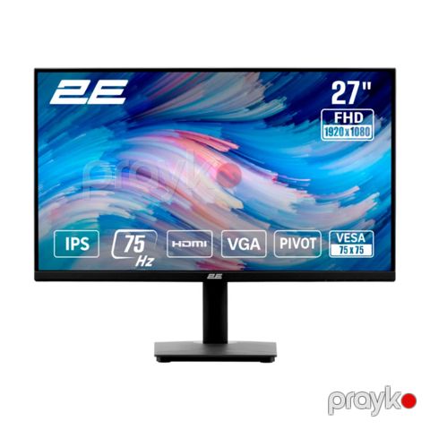 Monitor 2E 27″ N2723B D-Sub, HDMI, IPS, 75Hz, Pivot(2E-N2723B-01.UA) — Bakı