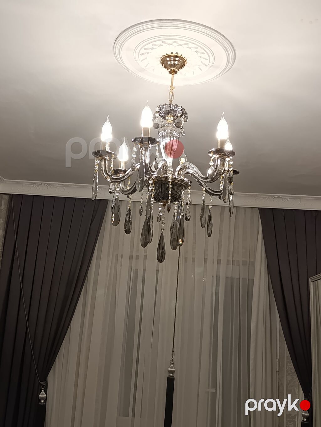 Çılçıraq, 6 lampa, Şüşə — Tavan is?qlar? v? cilc?raqlar, Bakı (3)