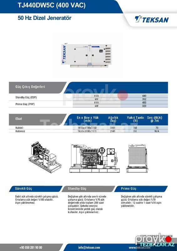 Teksan generator - 440 Kva Doosan motorlu — Generatorlar, Bakı (2)