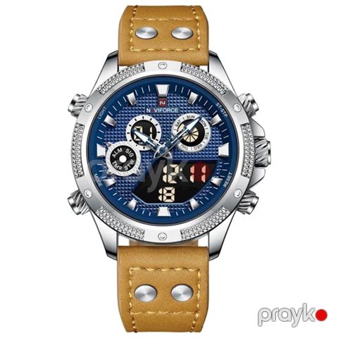 Qol saatı kişilər üçün Naviforce NF9224 Silver/Blue/Brown — Bakı