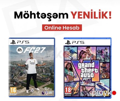 PlayStation 5 üçün FC 27 və GTA 6 oyun diskləri — Quba