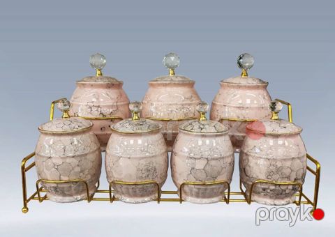Ədviyyat saxlanılması üçün qab dəsti CM39, 200/500 ml, keramika, 7 əd — Bakı