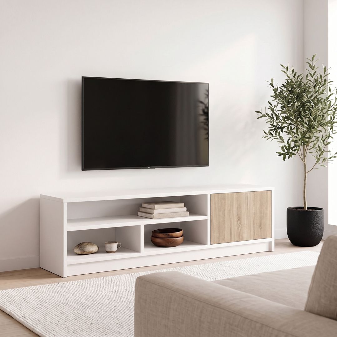 TV üçün tumba, Ldsp, Ağ/Sonoma, 150x45x35 sm — Mallar, Bakı
