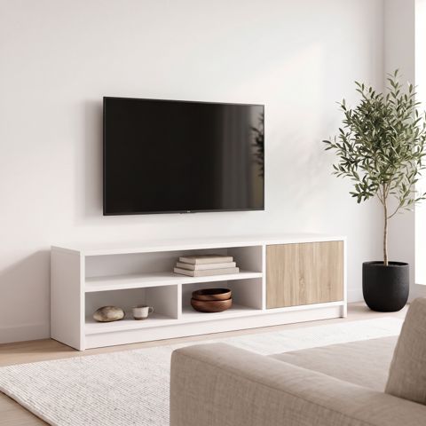TV üçün tumba, Ldsp, Ağ/Sonoma, 150x45x35 sm — Bakı