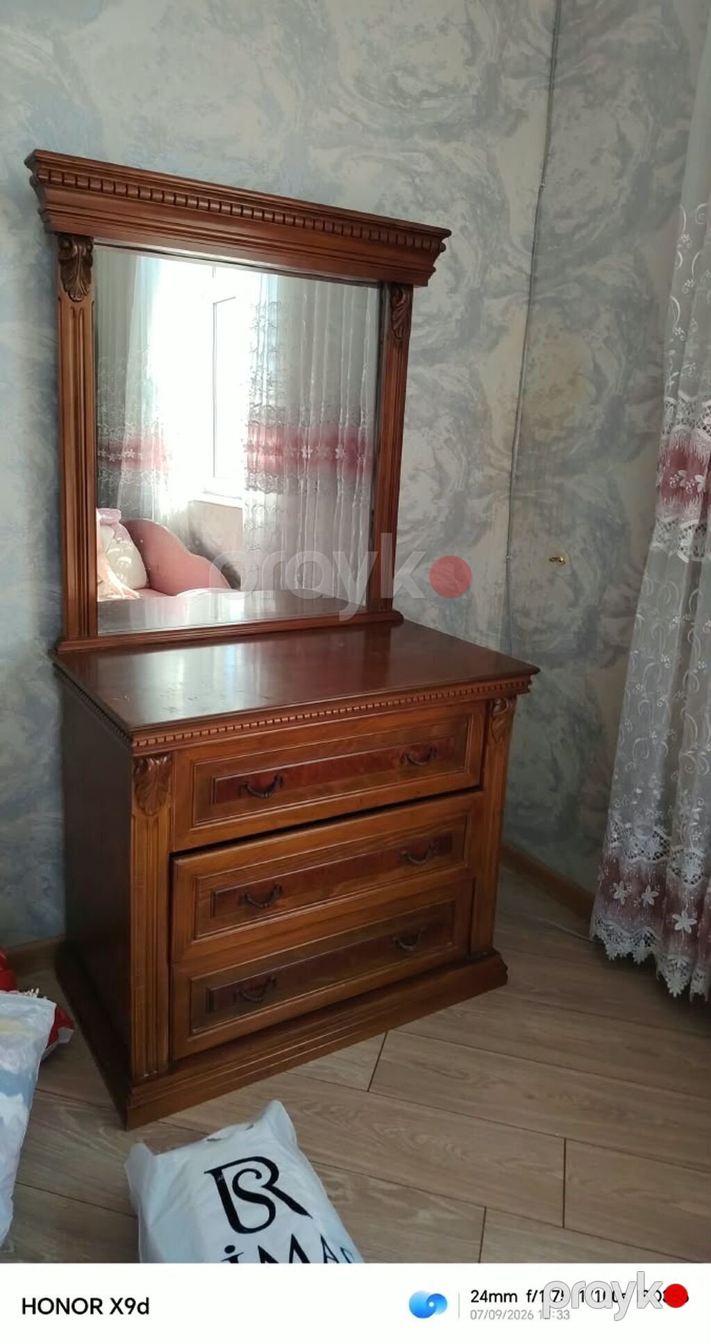 Klassik üslubda massiv ağacdan hazırlanmış mebel dəsti Tərkibi — Yataq otağı mobilya dəstləri, Bakı (2)