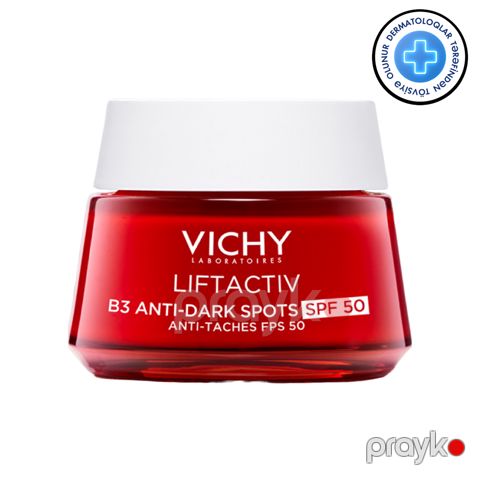 Yaşlanmaya qarşı krem Vichy Liftactiv В3 piqment ləkələrə və qırışların korreksiyası üçün SPF50 50 ml — Bakı