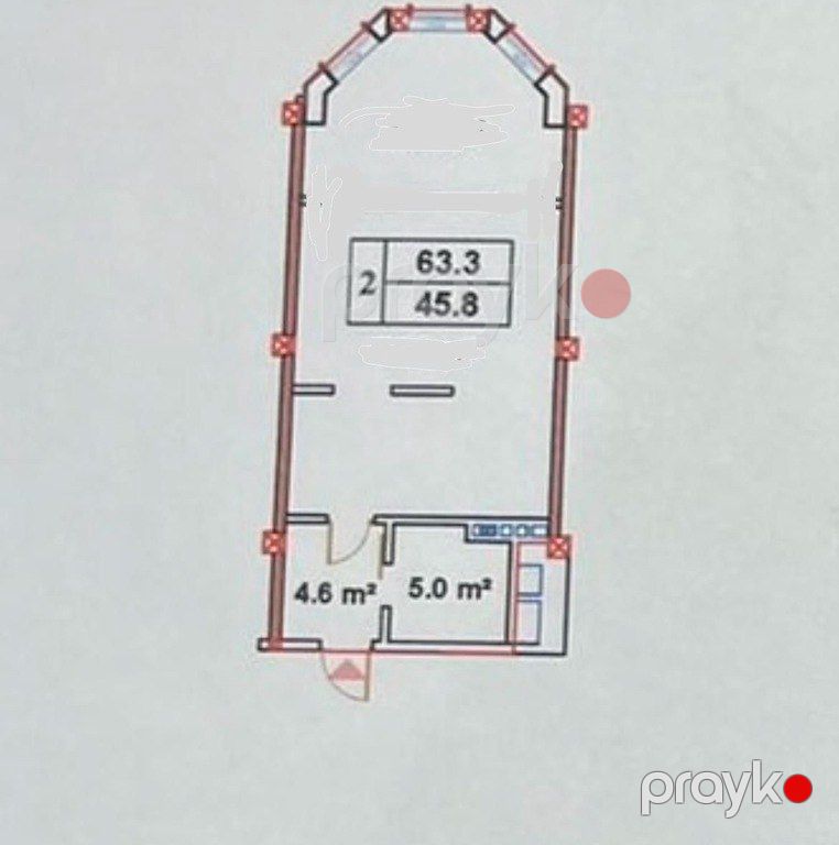 Satılır 1 otaqlı yeni tikili 63.3 m² — Mənzil, Bakı (5)
