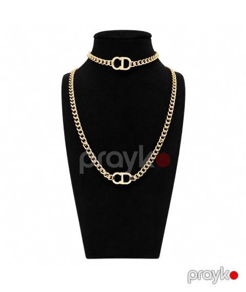 Bijuteriya dəsti Xuping Jewellery, Boyunbağı və qolbaq, Qadınlar üçün, Qızılı, Paslanmayan polad — Bakı