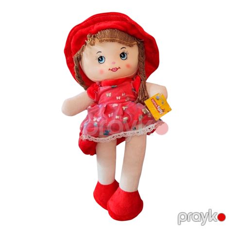Qız uşaqları üçün kukla oyuncaq qırmızı 45 cm — Bakı