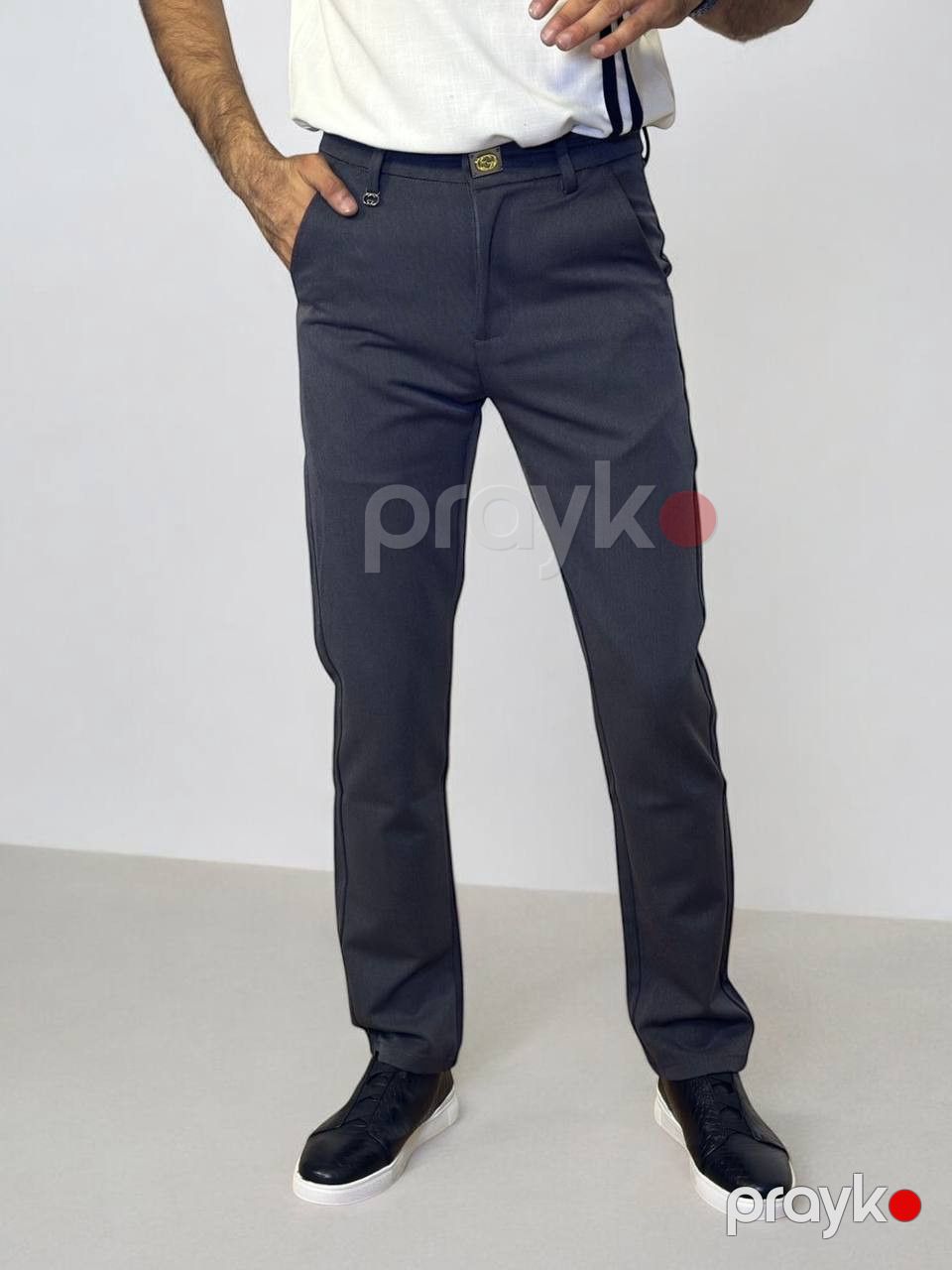 Kişilər üçün gündəlik şalvar TCS_2274, boz, pambıq, ölçü 32 — Mallar, Bakı (2)