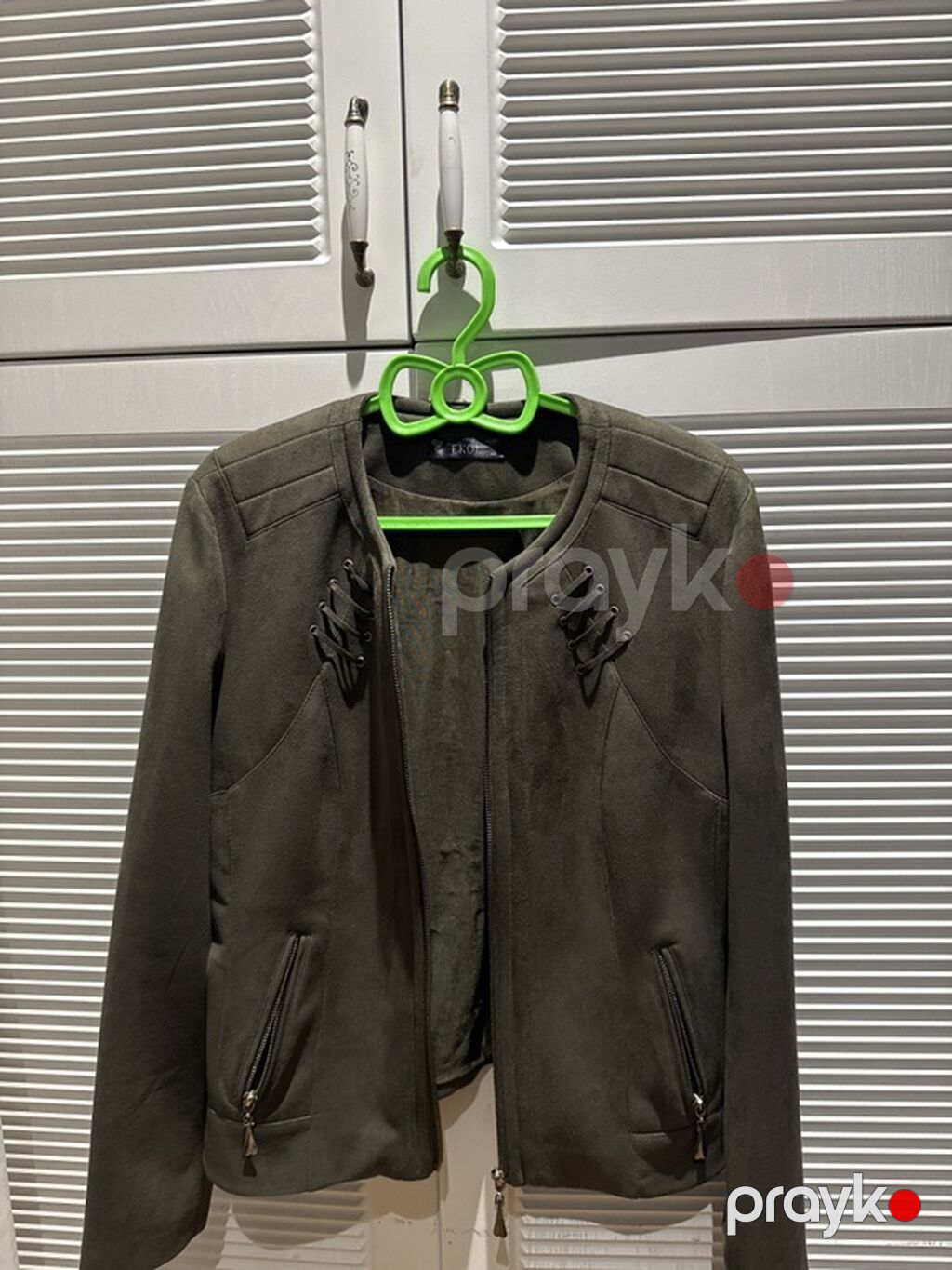 Brend: Ekol Model: qadın jaketi - Rəng: zeytun/xaKi ton - Material — Coqlar və zaqetlər, Bakı (2)