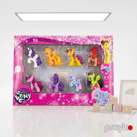 Pony Fiqurlar 8 Ədəd Mini Rəngarəng Pony Oyuncaqlar Dəsti Mqmq — Bakı