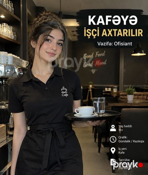 Ofisiant tələb olunur, Kafe, 18-29 yaş, Təcrübəsiz — Masallı
