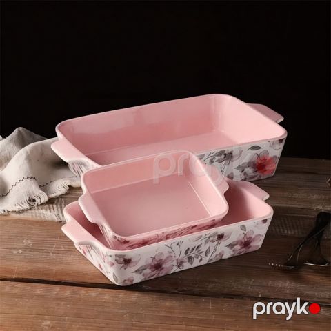 Bişirmə üçün qəlib dəsti No brand Keramika Çəhrayı 1500/2000/2500 ml — Bakı