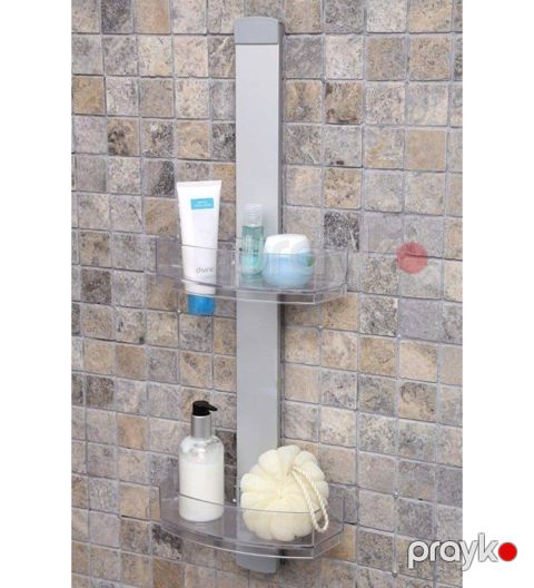 Hamam otağı üçün rəf Primanova, plastik/alüminium, duş kabin üçün, 2 bölməli - AR_PRN23 — Bakı
