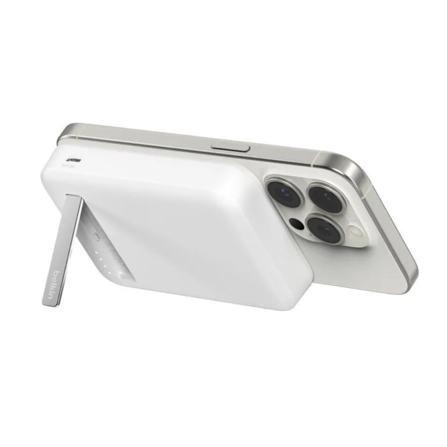 Power bank Belkin 8K Qi2 MagSafe compatible with kick stand White — Mallar, Bakı (5)