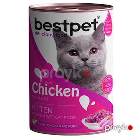 Konserv sousda toyuq əti ilə BestPet Chicken, pişik balaları üçün, 400 q — Bakı