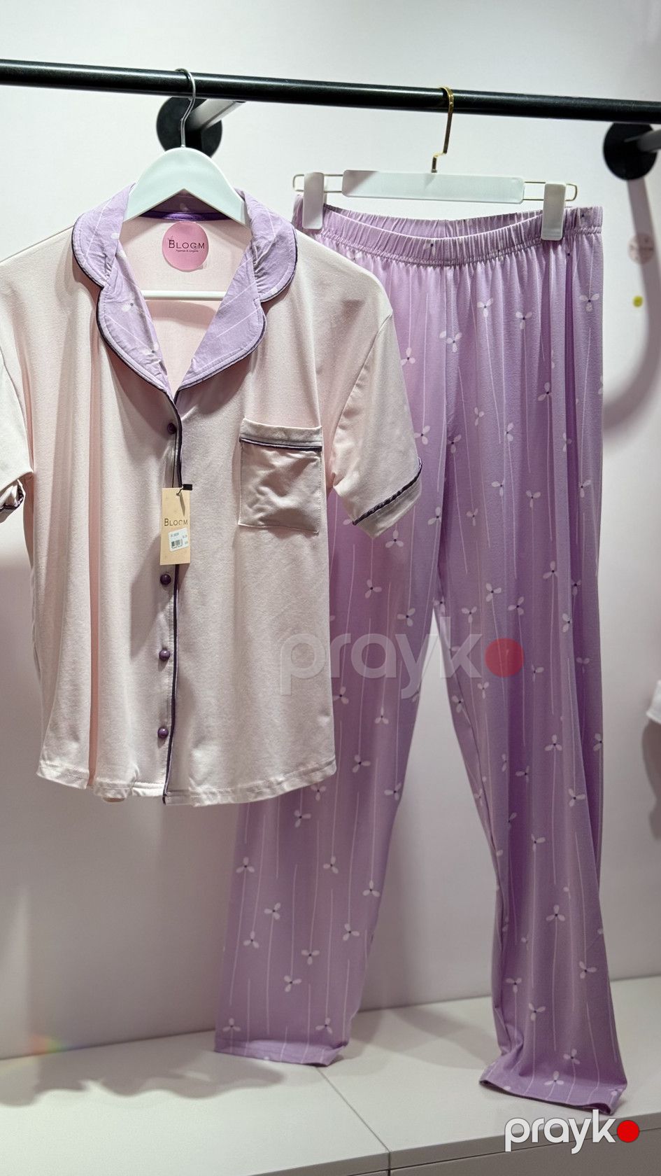 Şalvarlı pijama dəsti 6641505, bənövşəyi, viskoz/bambuk, ölçü L — Mallar, Bakı (2)