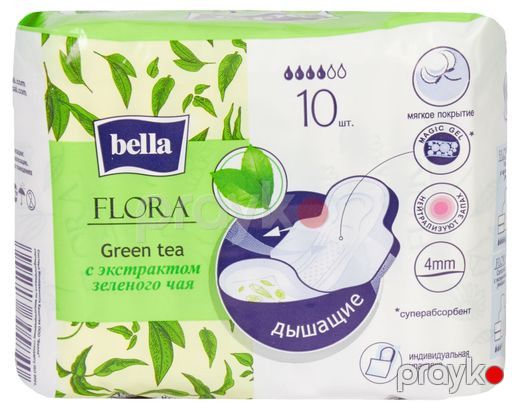 Gigiyenik bezlər Bella Flora Green Tea, 10 ədəd — Mallar, Bakı (2)